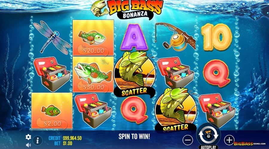 Графика и символы: Морской мир Big Bass Bonanza